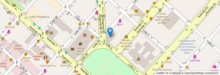 Mapa de ubicacion de Baxar Mercado, Casco Urbano en Arjantin, Buenos Aires, Partido De La Plata, La Plata.
