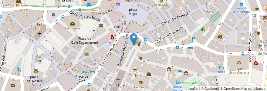 Mapa de ubicacion de Bazaar en 스페인, 발레아레스 제도, España (Mar Territorial), 팔마데, 발레아레스 제도, 팔마데.