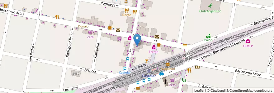 Mapa de ubicacion de Bazar Bellanis en アルゼンチン, ブエノスアイレス州, Partido De Morón, Castelar.