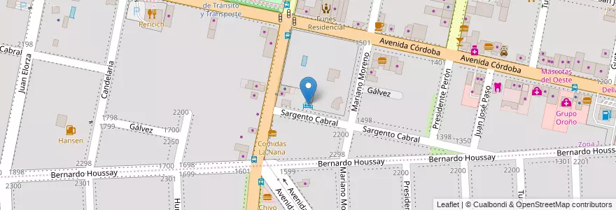 Mapa de ubicacion de B&B Chez Margot en Argentina, Santa Fe, Departamento Rosario, Municipio De Funes, Funes.