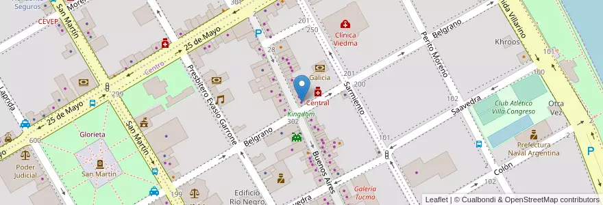 Mapa de ubicacion de B&B Jeans en 아르헨티나, 리오네그로주, Departamento Adolfo Alsina, Viedma, Viedma.