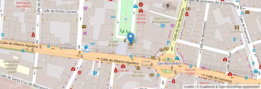 Mapa de ubicacion de BBK en Spain, Community Of Madrid, Community Of Madrid, Área Metropolitana De Madrid Y Corredor Del Henares, Madrid.