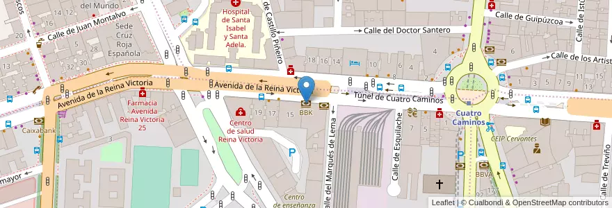 Mapa de ubicacion de BBK en Sepanyol, Comunidad De Madrid, Comunidad De Madrid, Área Metropolitana De Madrid Y Corredor Del Henares, Madrid.
