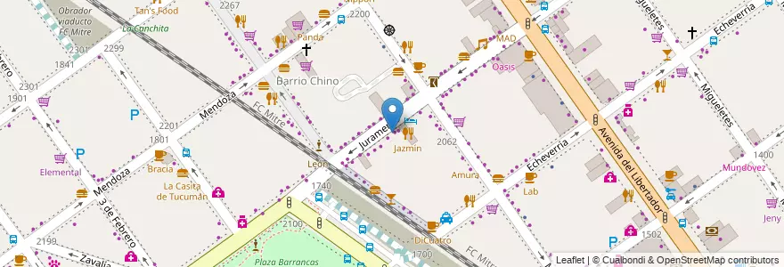 Mapa de ubicacion de BBQ Town, Belgrano en 阿根廷, Ciudad Autónoma De Buenos Aires, 布宜诺斯艾利斯, Comuna 13.