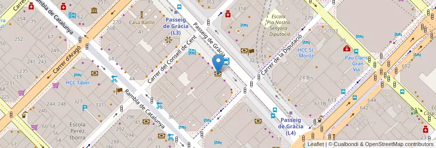 Mapa de ubicacion de BBVA en İspanya, Catalunya, Barcelona, Barcelonès, Barcelona.