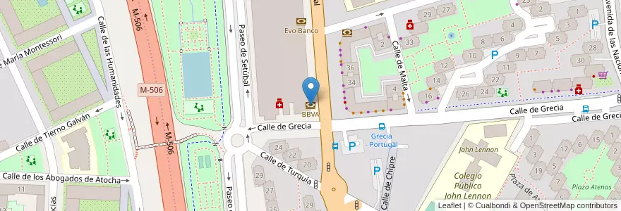 Mapa de ubicacion de BBVA en Spagna, Comunidad De Madrid, Comunidad De Madrid, Área Metropolitana De Madrid Y Corredor Del Henares, Fuenlabrada.