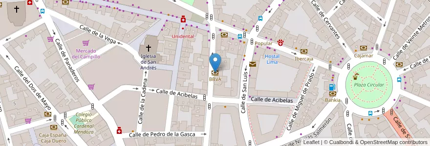 Mapa de ubicacion de BBVA en Spanje, Castilië En León, Valladolid, Valladolid.