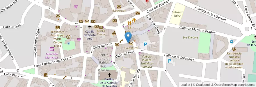 Mapa de ubicacion de BBVA en إسبانيا, منطقة مدريد, منطقة مدريد, Cuenca Alta Del Manzanares, Colmenar Viejo.