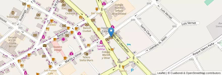 Mapa de ubicacion de BBVA en Arjantin, Buenos Aires, Partido De San Isidro, San Isidro.