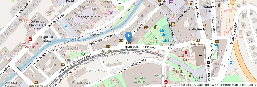 Mapa de ubicacion de BBVA en Espagne, Pays Basque Autonome, Guipuscoa, Goierri, Zumarraga.
