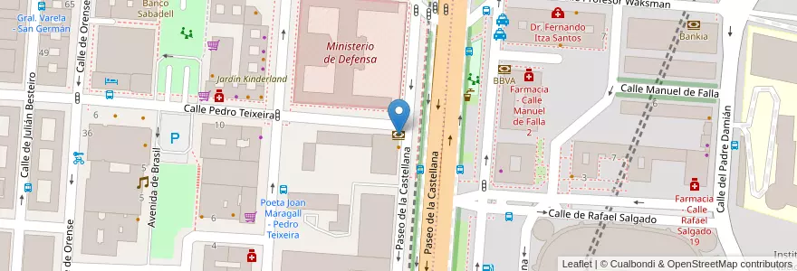 Mapa de ubicacion de BBVA en Spanien, Autonome Gemeinschaft Madrid, Autonome Gemeinschaft Madrid, Área Metropolitana De Madrid Y Corredor Del Henares, Madrid.