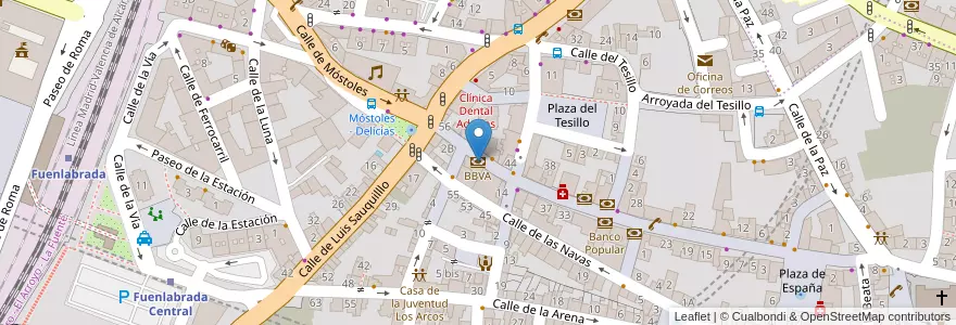 Mapa de ubicacion de BBVA en Espanha, Comunidade De Madrid, Comunidade De Madrid, Área Metropolitana De Madrid Y Corredor Del Henares, Fuenlabrada.