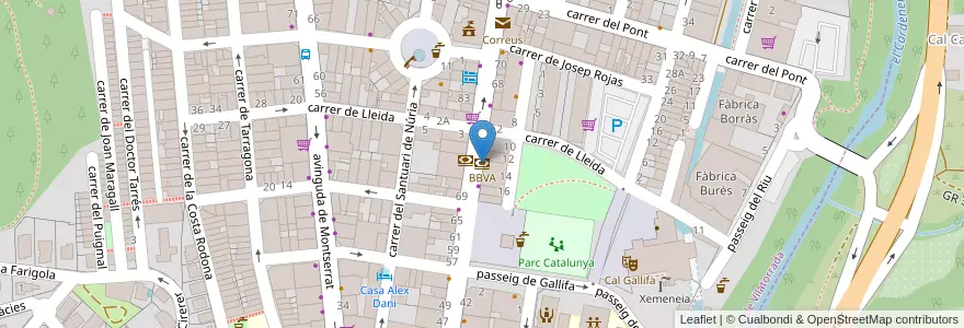 Mapa de ubicacion de BBVA en Espanha, Catalunha, Barcelona, Bages, Sant Joan De Vilatorrada.