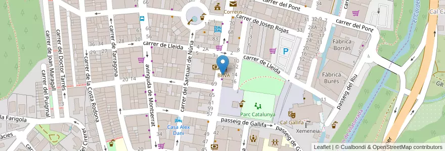 Mapa de ubicacion de BBVA en Испания, Каталония, Барселона, Bages, Sant Joan De Vilatorrada.