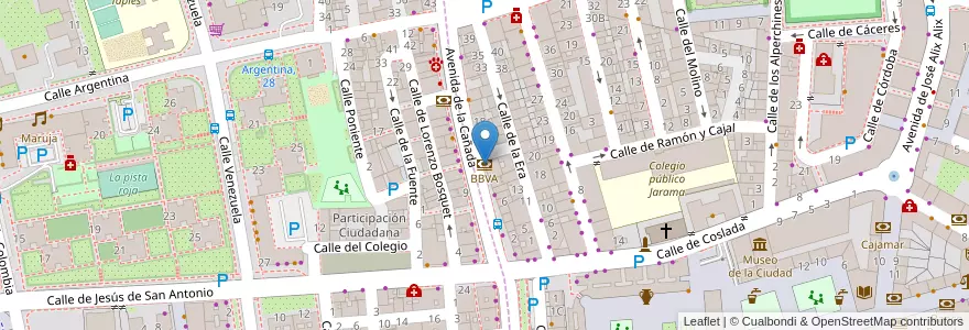 Mapa de ubicacion de BBVA en Spanje, Comunidad De Madrid, Comunidad De Madrid, Área Metropolitana De Madrid Y Corredor Del Henares, Coslada.
