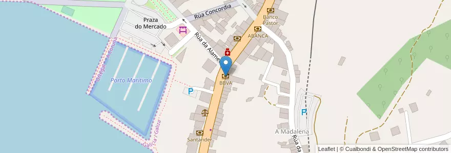 Mapa de ubicacion de BBVA en Espagne, Galice, A Corogne, Ortegal.