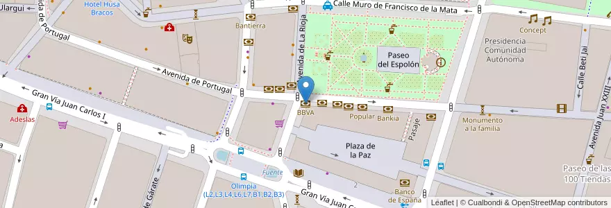 Mapa de ubicacion de BBVA en Испания, Риоха, Риоха, Логронья.