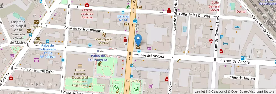 Mapa de ubicacion de BBVA en 스페인, Comunidad De Madrid, Comunidad De Madrid, Área Metropolitana De Madrid Y Corredor Del Henares, 마드리드.