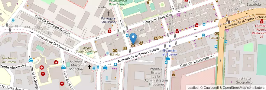 Mapa de ubicacion de BBVA en Sepanyol, Comunidad De Madrid, Comunidad De Madrid, Área Metropolitana De Madrid Y Corredor Del Henares, Madrid.