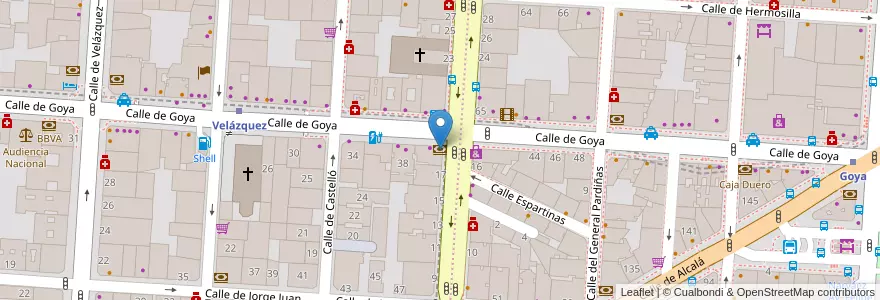 Mapa de ubicacion de BBVA en 西班牙, Comunidad De Madrid, Comunidad De Madrid, Área Metropolitana De Madrid Y Corredor Del Henares, Madrid.