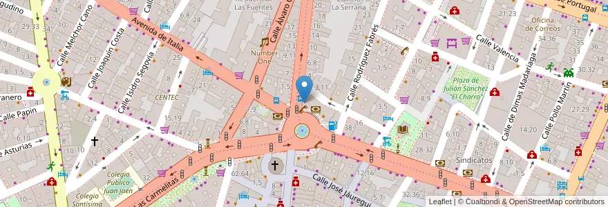 Mapa de ubicacion de BBVA en 西班牙, Castilla Y León, Salamanca, Campo De Salamanca, Salamanca.