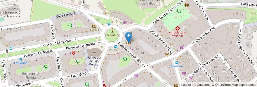 Mapa de ubicacion de BBVA en 스페인, 아스투리아스, 아스투리아스, Oviedo.