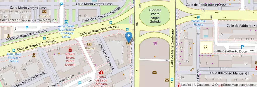 Mapa de ubicacion de BBVA en Espanha, Aragão, Saragoça, Zaragoza, Saragoça.