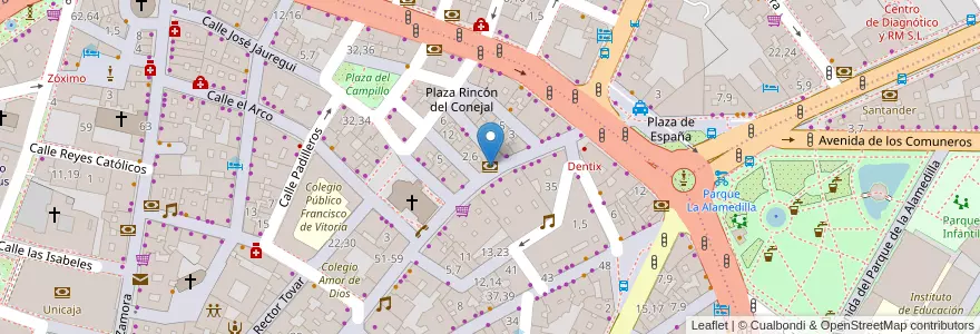 Mapa de ubicacion de BBVA en 스페인, Castilla Y León, Salamanca, Campo De Salamanca, Salamanca.