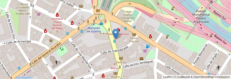 Mapa de ubicacion de BBVA en إسبانيا, منطقة مدريد, منطقة مدريد, Área Metropolitana De Madrid Y Corredor Del Henares, مدريد.