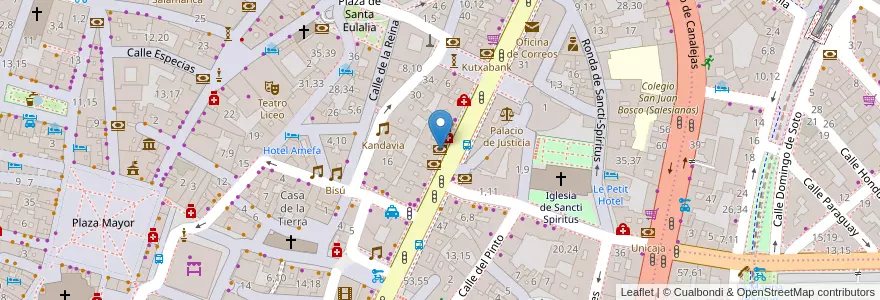 Mapa de ubicacion de BBVA en إسبانيا, قشتالة وليون, شلمنقة, دائرة شلمنقة, شلمنقة.