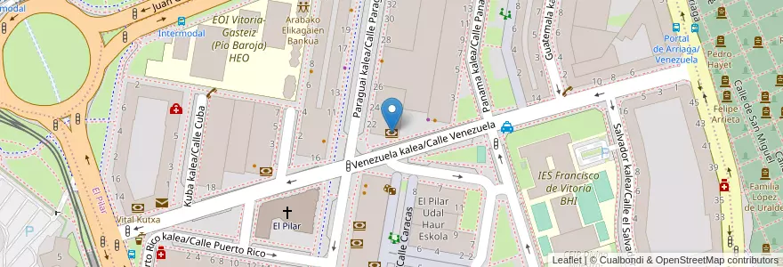 Mapa de ubicacion de BBVA en 西班牙, 巴斯克, Araba/Álava, Gasteizko Kuadrilla/Cuadrilla De Vitoria, Vitoria-Gasteiz.
