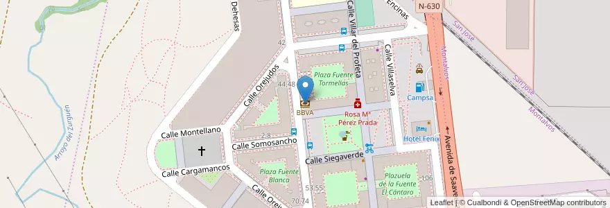 Mapa de ubicacion de BBVA en Spanien, Kastilien Und León, Salamanca, Campo De Salamanca, Salamanca.