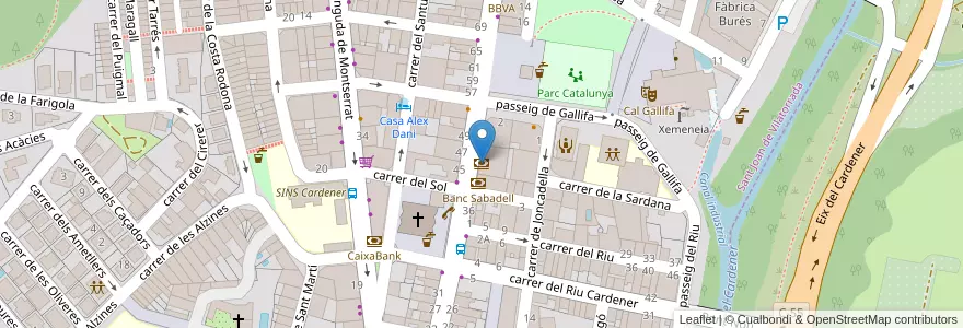 Mapa de ubicacion de BBVA en Испания, Каталония, Барселона, Bages, Sant Joan De Vilatorrada.