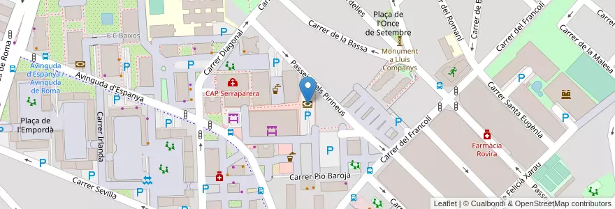 Mapa de ubicacion de BBVA en España, Catalunya, Barcelona, Vallès Occidental, Cerdanyola Del Vallès.