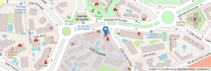 Mapa de ubicacion de BBVA en Spanje, Comunidad De Madrid, Comunidad De Madrid, Área Metropolitana De Madrid Y Corredor Del Henares, Pozuelo De Alarcón.