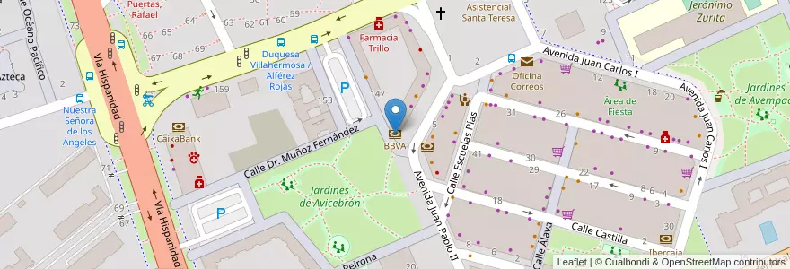 Mapa de ubicacion de BBVA en 스페인, Aragón, 사라고사, Zaragoza, 사라고사.