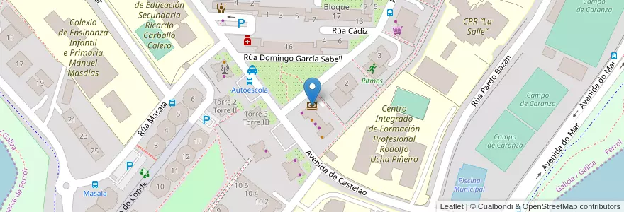 Mapa de ubicacion de BBVA en Spagna, Galizia, A Coruña, Ferrol, Ferrol.