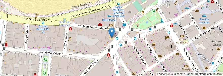 Mapa de ubicacion de BBVA en İspanya, Galicia / Galiza, A Coruña, A Coruña, A Coruña.