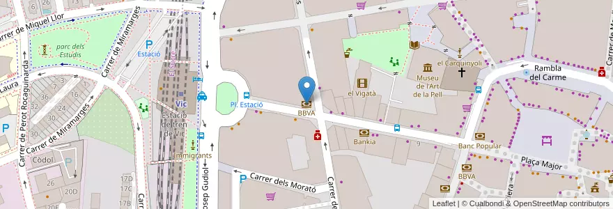 Mapa de ubicacion de BBVA en Spagna, Catalunya, Barcelona, Osona, Vic.