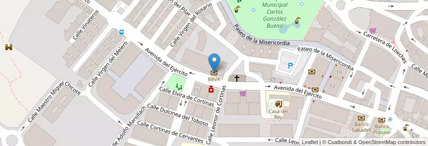 Mapa de ubicacion de BBVA en Spanien, Autonome Gemeinschaft Madrid, Autonome Gemeinschaft Madrid, Cuenca Del Henares, Arganda Del Rey.