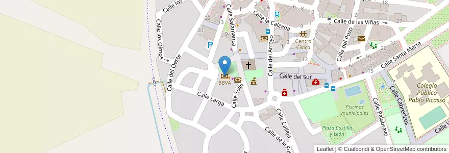 Mapa de ubicacion de BBVA en İspanya, Castilla Y León, Salamanca, Campo De Salamanca, Carbajosa De La Sagrada.