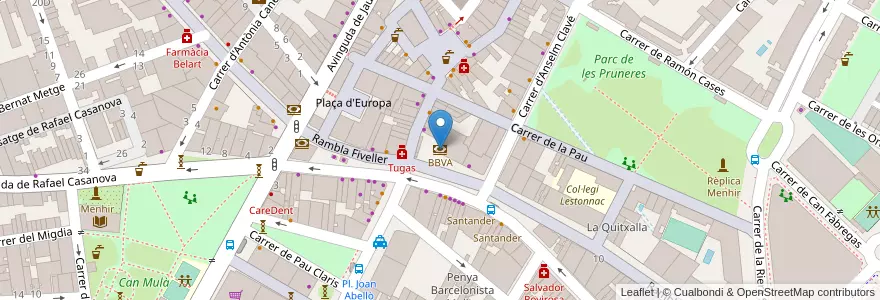 Mapa de ubicacion de BBVA en スペイン, カタルーニャ州, Barcelona, バリェス・オリエンタル, Mollet Del Vallès.