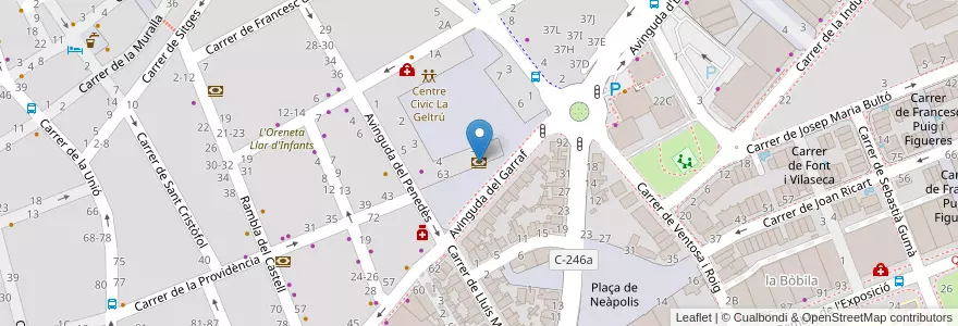 Mapa de ubicacion de BBVA - Banc Bilbao Vizcaya Argentaria en Sepanyol, Catalunya, Barcelona, Garraf, Vilanova I La Geltrú.