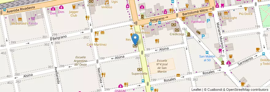 Mapa de ubicacion de BBVA Francés en アルゼンチン, ブエノスアイレス州, Partido De La Matanza, Ramos Mejía.