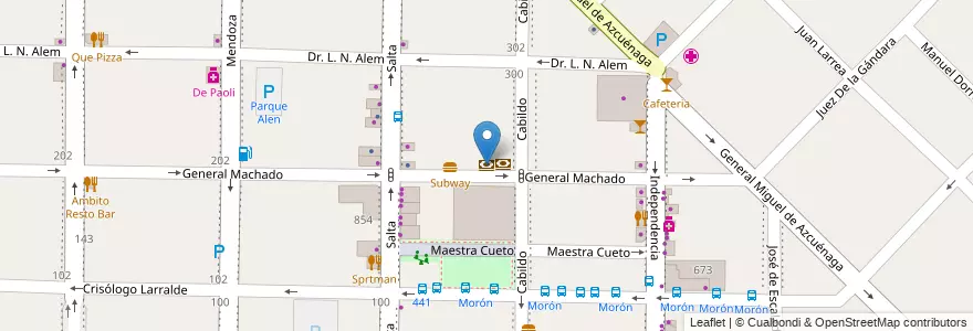 Mapa de ubicacion de BBVA Francés en Arjantin, Buenos Aires, Partido De Morón, Morón.