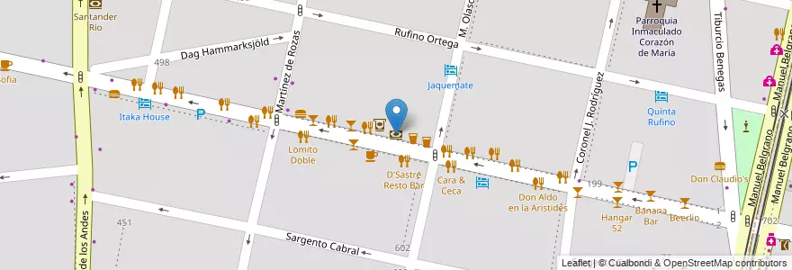 Mapa de ubicacion de BBVA Francés en Arjantin, Şili, Mendoza, Departamento Capital, Ciudad De Mendoza, Sección 5ª Residencial Sur.