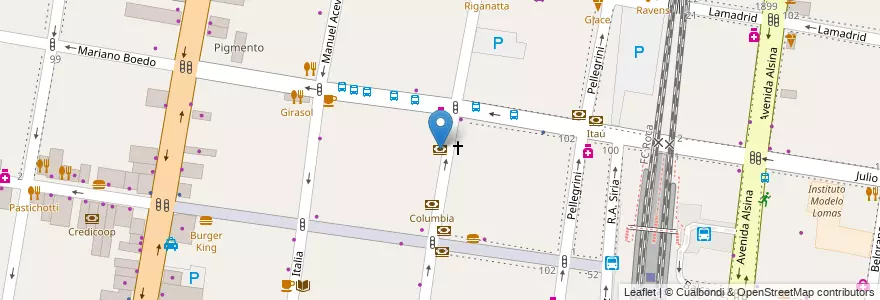 Mapa de ubicacion de BBVA Francés en Arjantin, Buenos Aires, Partido De Lomas De Zamora, Lomas De Zamora.