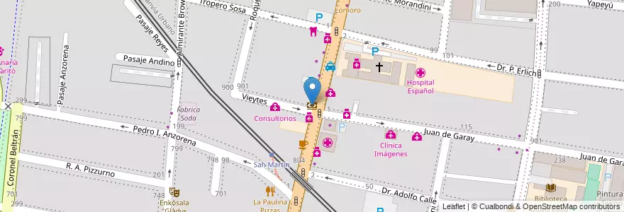 Mapa de ubicacion de BBVA Francés en Argentina, Cile, Mendoza, Godoy Cruz, Departamento Godoy Cruz, Distrito Ciudad De Godoy Cruz.