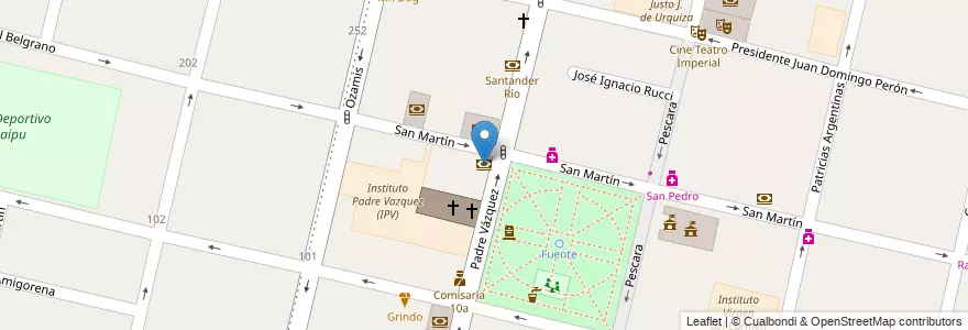 Mapa de ubicacion de BBVA Francés en Argentine, Chili, Mendoza, Departamento Maipú, Distrito Ciudad De Maipú, Maipú.