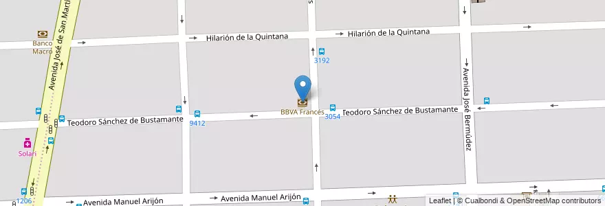 Mapa de ubicacion de BBVA Francés en アルゼンチン, サンタフェ州, Departamento Rosario, Municipio De Rosario, ロサリオ.